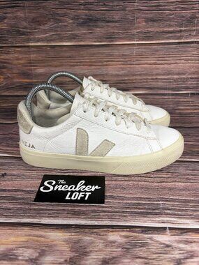 Veja Campo Women's White Leather Casual‎ Lace Up Shoes Size 8